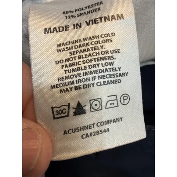 Foot Joy Navy Blue Flat Front Golf Casual Shorts Size W34 Classic Preppy - Picture 11 of 14